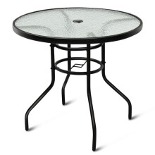 Runder Gartentisch 80 x 80 x 72 cm mit Schirmloch Design