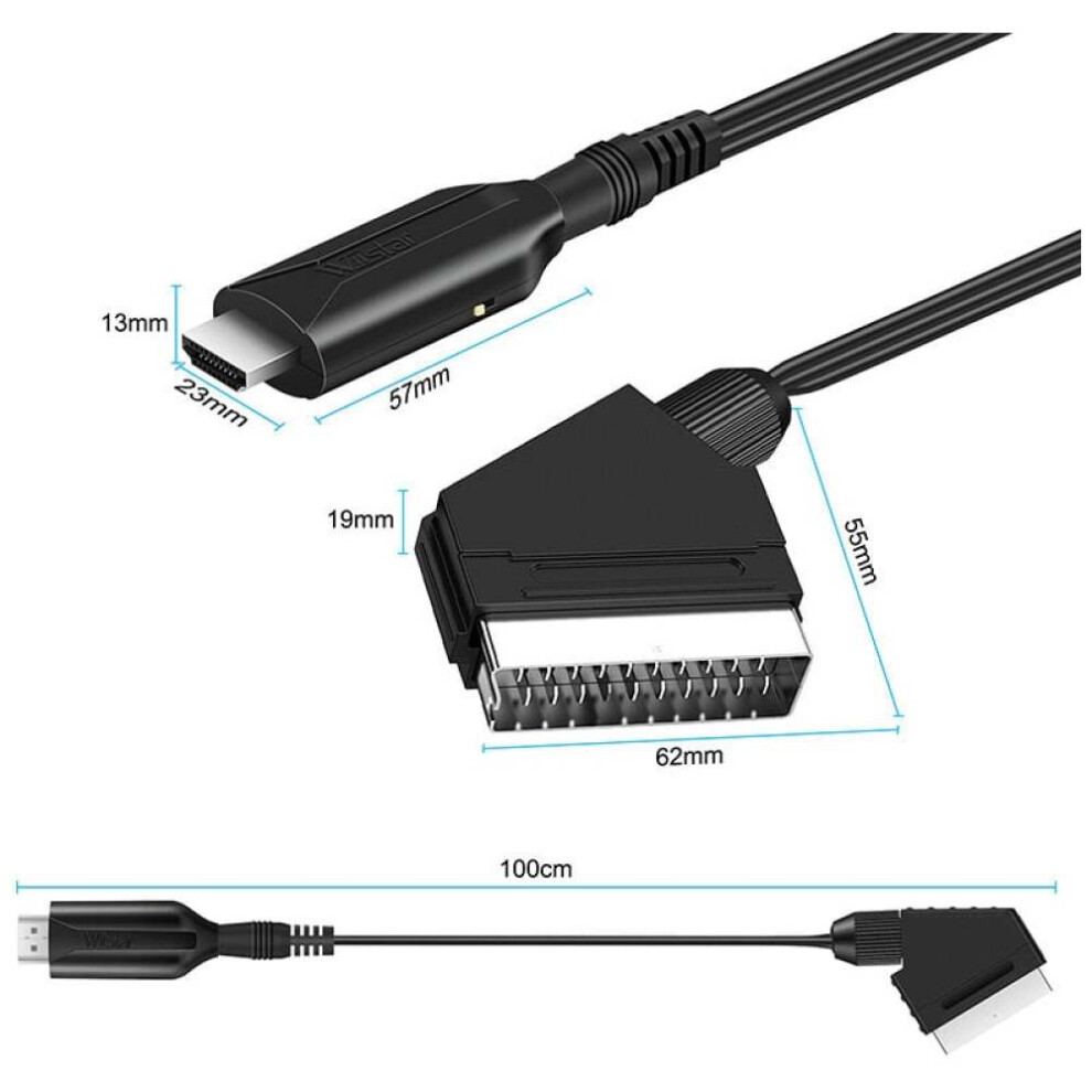Scart To Hdmi Converter, Advanced Signal Processing For Clear High Resolution Visual, Plug And Play Analog To Digital Hdmi Adapter For Hdtv Output 9169997053992