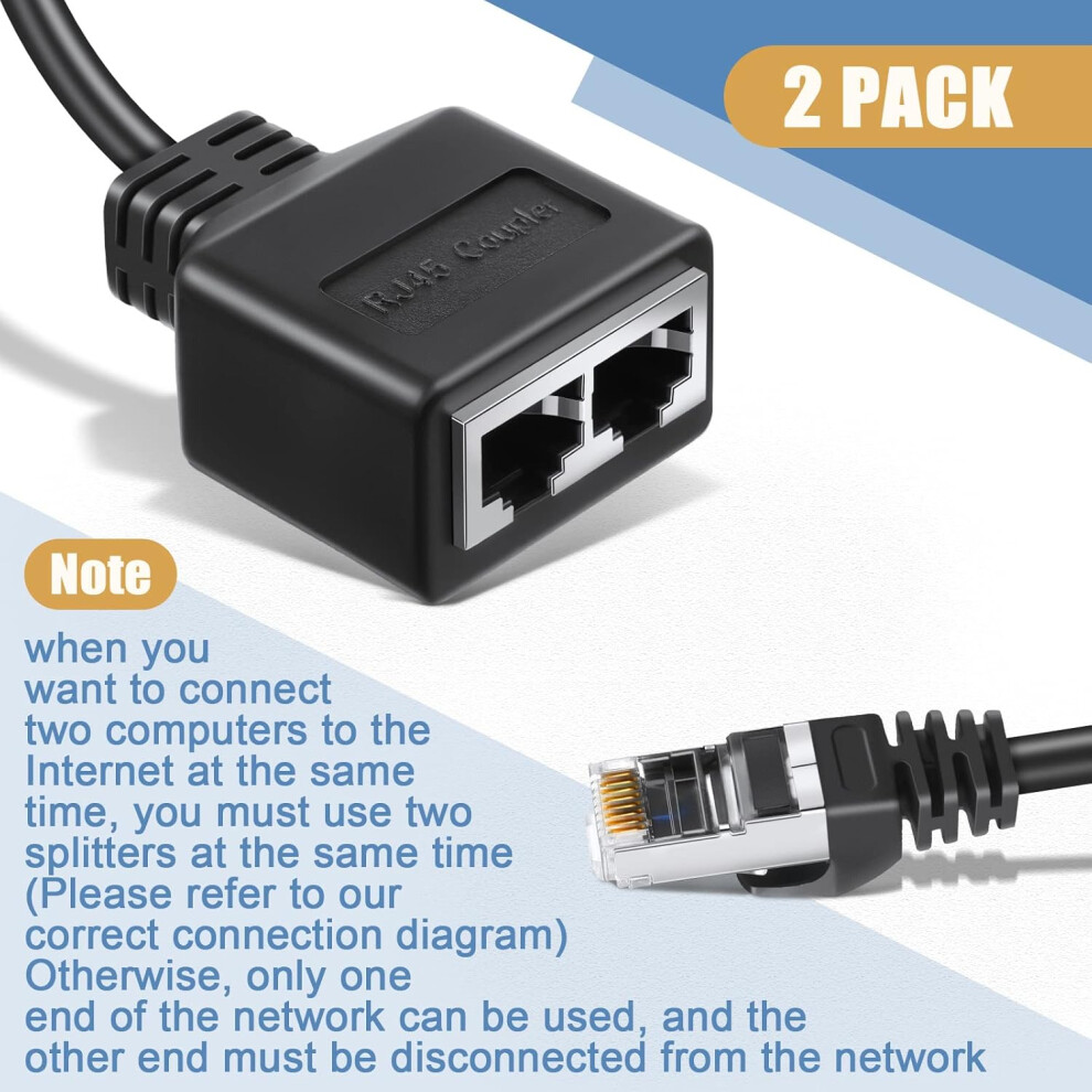 Network Enhancer For Dual Devices, Rj45 Splitter Connectors Adapter Enables Stable Transmission Signal, Anti-Interference For Seamless Ethernet Usage 9169997054357