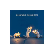 Creative Desk Light, Elegant Sleek Look Contemporary Lamp With Convenient On Off Switch For Home Room Decor, Table Lamp Set Resin Mouse Lamp Ideal As