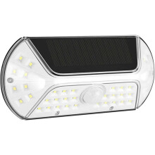 Luzes solares externas para garagem, quintal e pátio, luzes de segurança com sensor de movimento, modos de iluminação com amplo ângulo de
