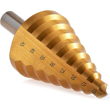 Step Drill Bit, High Speed Steel Core With Titanium Coating For Unmatched Durability, Versatile Step Sizes From 10 To 45 Mm Offer Universal