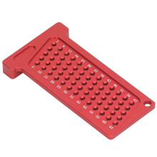 65mm Aluminum Alloy Red Woodworking Hole Positioning Scribing Ruler