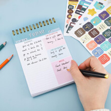 Produktivitätsbooster, Tagesplaner mit Checkliste, tintenfestes Papier für flüssiges Schreiben, Schutzhülle und leuchtende Farben, 52 Blatt,