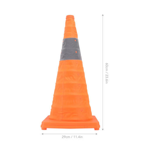 Portable Foldable Traffic Safety Cone 45cm with Reflective Strip 1