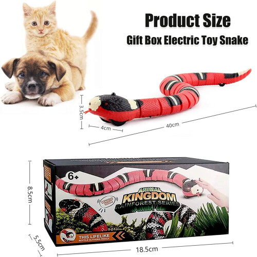 Interactive Snake Toy, Smart Sensing Technology, Realistic 3D Texture, USB Rechargeable, Obstacle Detection, High-quality ABS Plastic, Prank Prop for 1