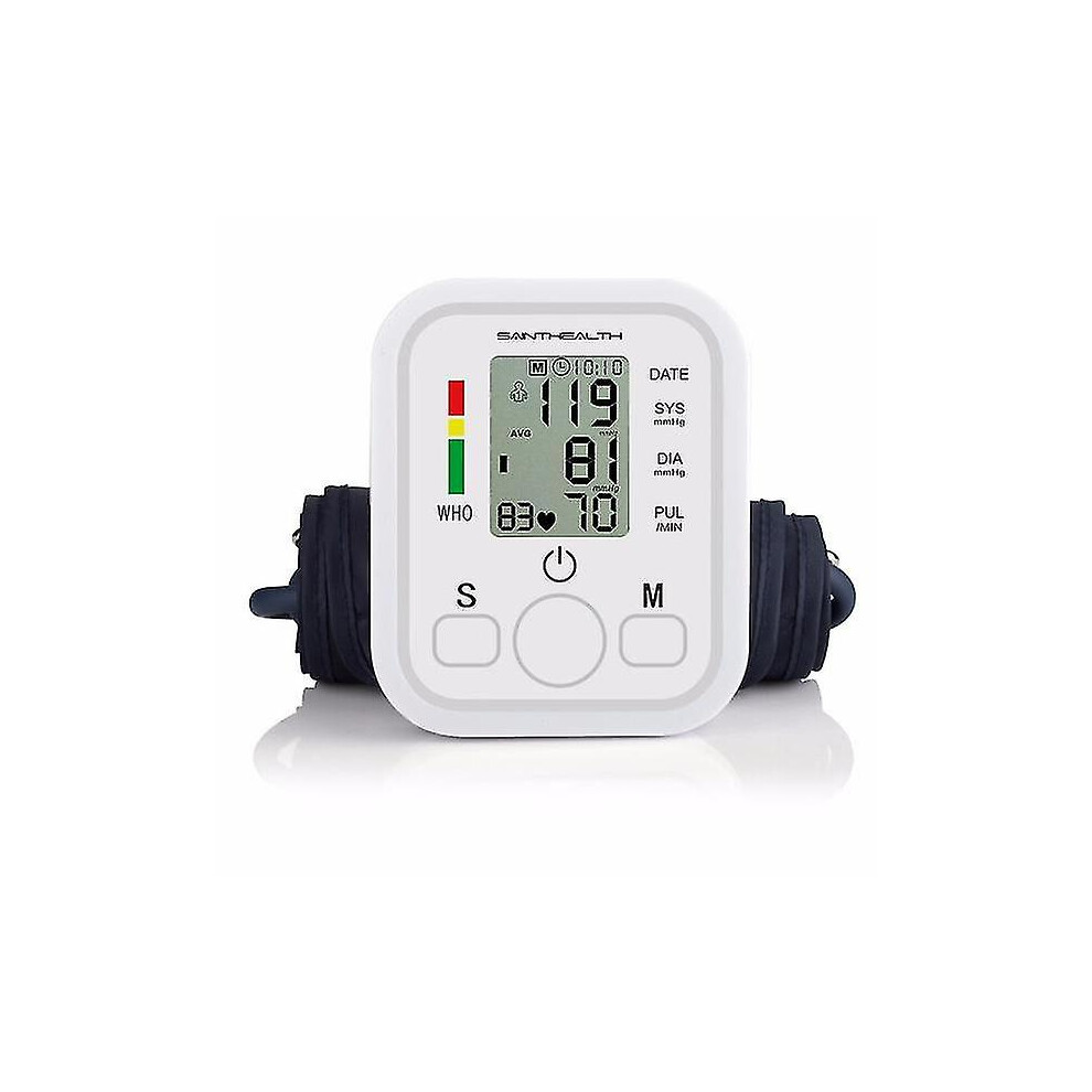 Electronic Sphygmomanometer, High Accuracy Blood Pressure Monitor, Automatic Inflation, Large Screen Display, Hypertension Alert, Travel-Ready Design