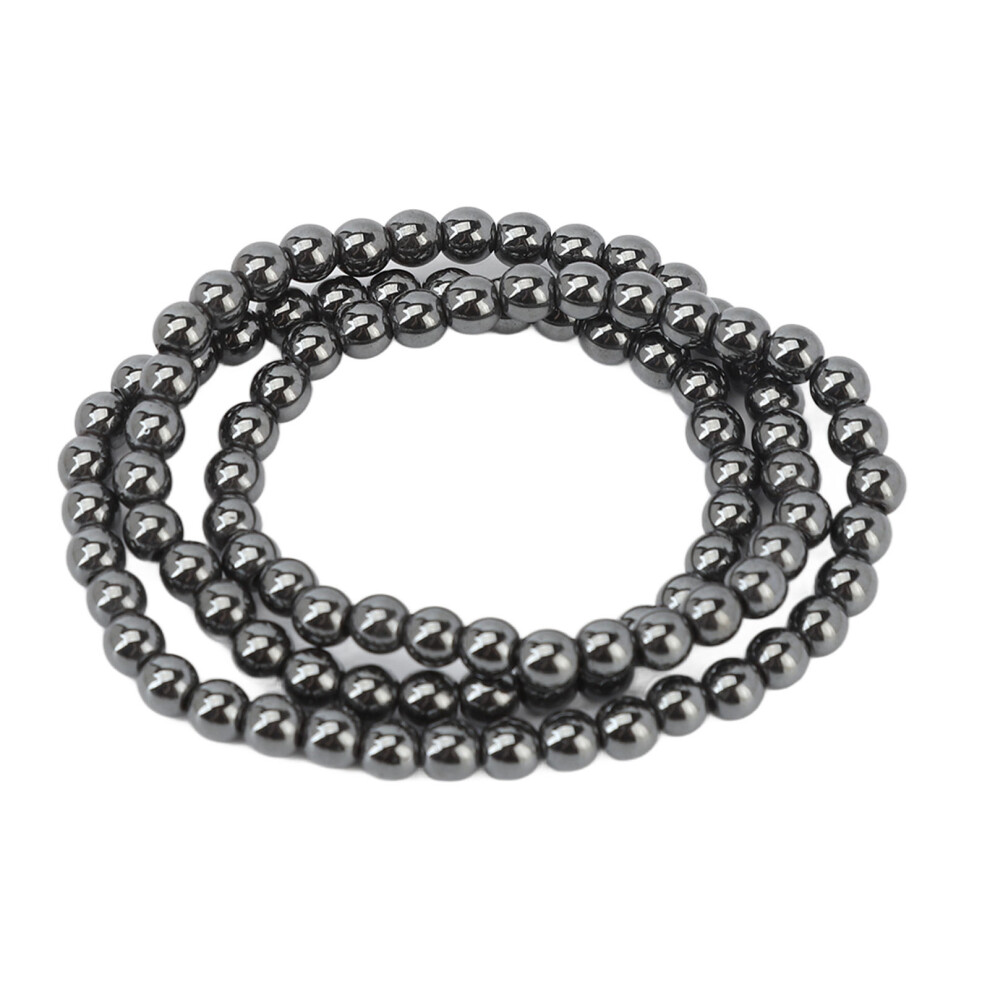 Natural Healing Beads for Jewelry Making, Hematite Gemstone Beads with Elastic Rope, Crystal Energy Stone for DIY Crafts, Skin-Friendly Wellness Tool
