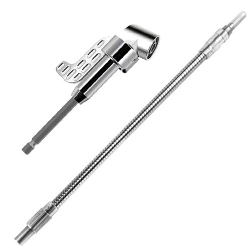 Right Angle Drill Adapter Flexible Shaft Power Impact Screw Driver Flex Extension Hex Bit Holder Large