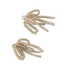 Beautiful Bowknot Charm with Imitation Pearl Beaded-Champagne