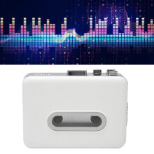 Retro USB Cassette Player, Portable Tape to MP3 Converter, Black/White