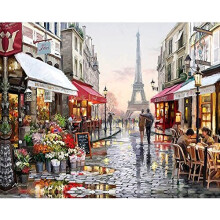 Environmental Protection Art Project, Puzzle Of Flowering Paris On Exquisite Canvas, Paint By Number Kit For Adults And Children, Perfect For Parent-C