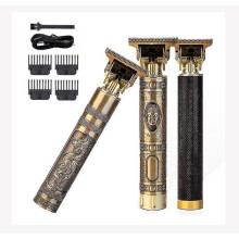 Professionel skægklipper, vintage T9 hårtrimmer til mænd, genopladelig elektrisk barbermaskine med ledningsfrit design, T-formet blad til glat