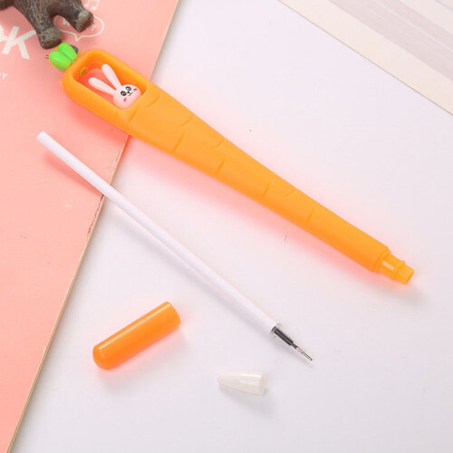 Συμπαγές μηχανικό μολύβι τσέπης Kawaii Carrot, ομαλή εμπειρία γραφής για αδιάλειπτη 2