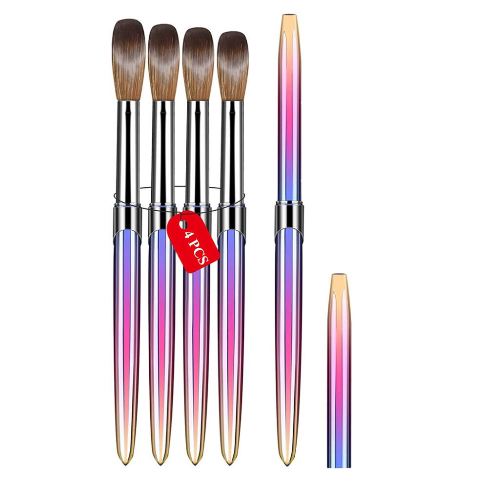 Professional Manicure Tools, High-Quality Acrylic Nail Brushes, Compatible With Nail Extension And Builder Gel, Salon Grade Precision, With Cap For