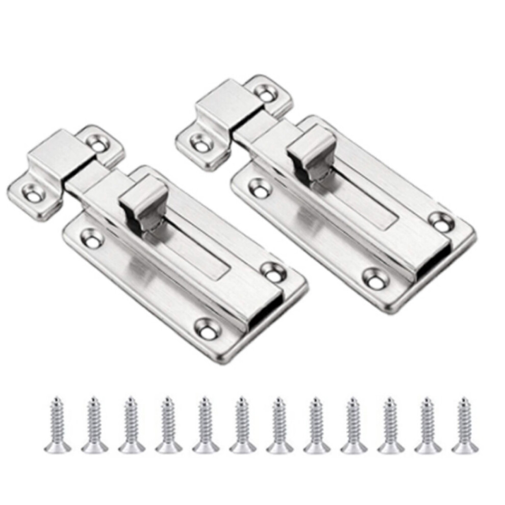 Enhanced Protection, Quick Lock Sliding Lock Latch, Surface Mounted Slide Bolt For Reliable Home Office Security (3 Inch) 9340258542787