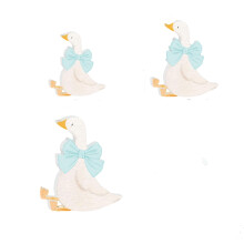 3 Stück hölzerne Gänsefiguren, Ornamente, Osterdekoration-Blau