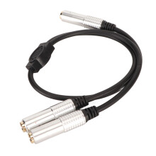 Cavo stereo Y con connettori femmina da 6,35 mm a due connettori femmina da 6,35 mm, placcati oro, lunghezza 1,6 piedi