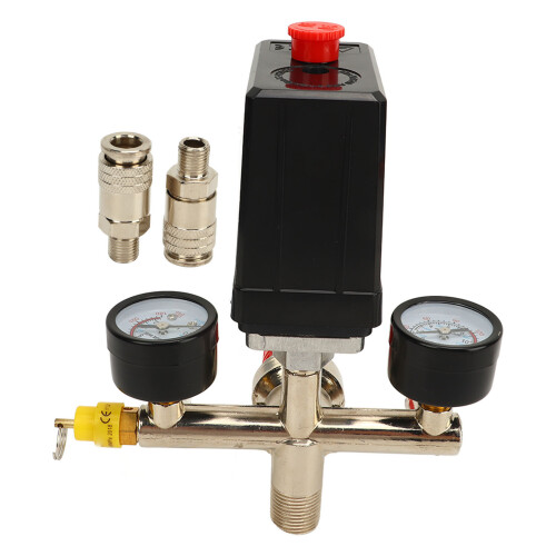 Interruttore Pressione Compressore Aria a Regolatore Doppio 0‑12BAR 180PSI 1