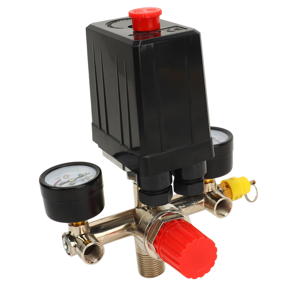 Dual Regulator Air Compressor Pressure Switch 0-12Bar/180Psi With Gauge 7901369336997