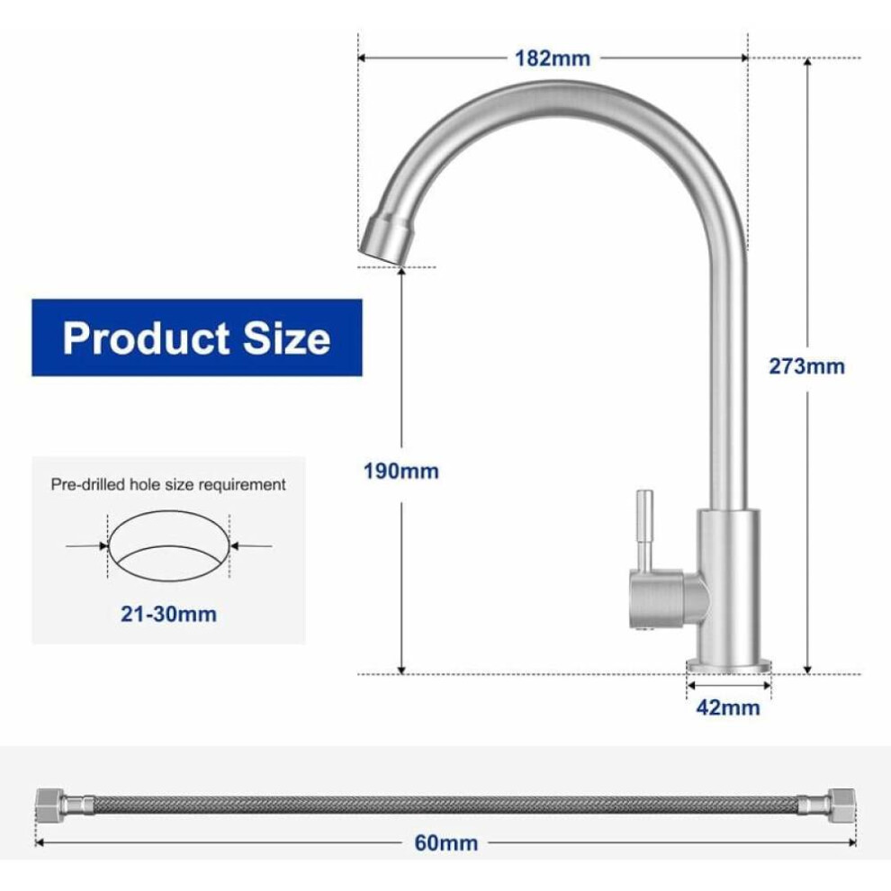 Faucet Supply Lines For Kitchen And Bathroom, Stainless Steel Braided Water Supply Line With Brass Connectors, Durable Faucet Hose Connector For Sink 9169997057471