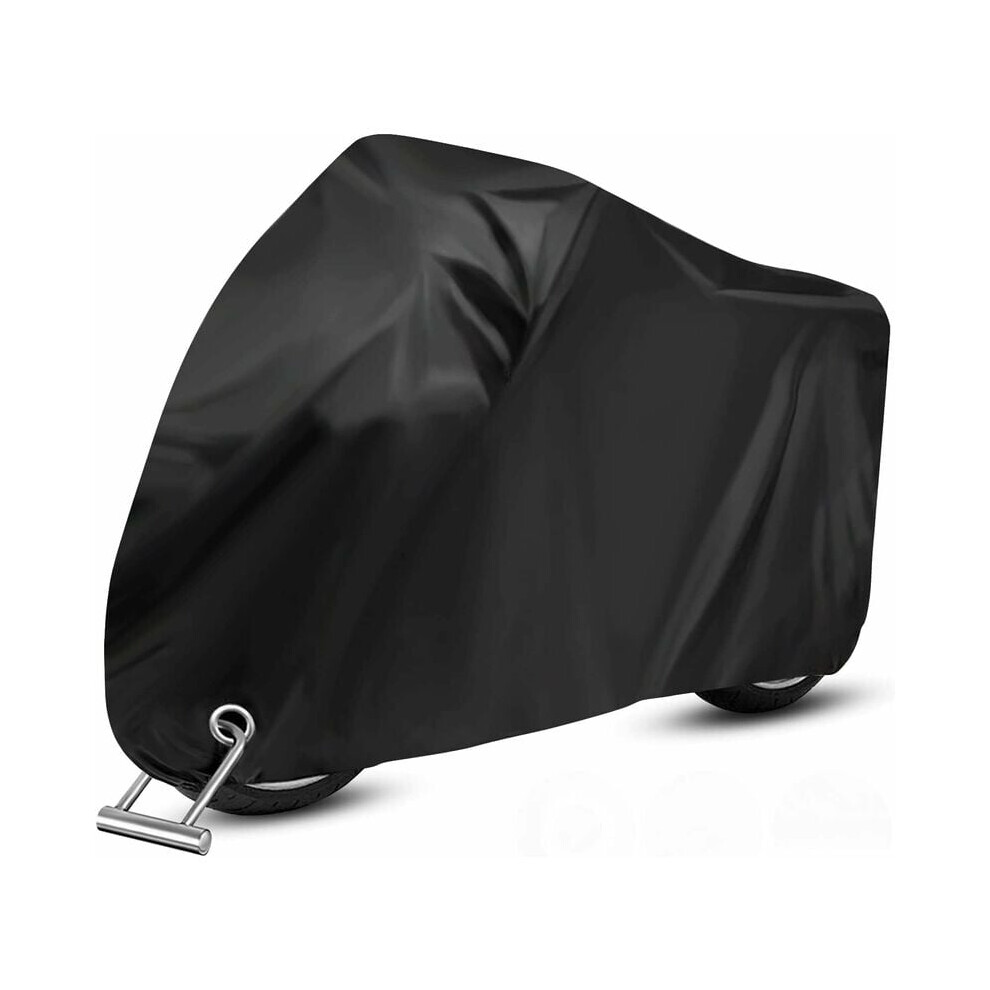 Motorcycle Cover With Lock Hole, All Weather Protection, Elasticized Hem Drawstring Closure For Stability, Breathable Sunscreen 210T Oxford High 9405630164671