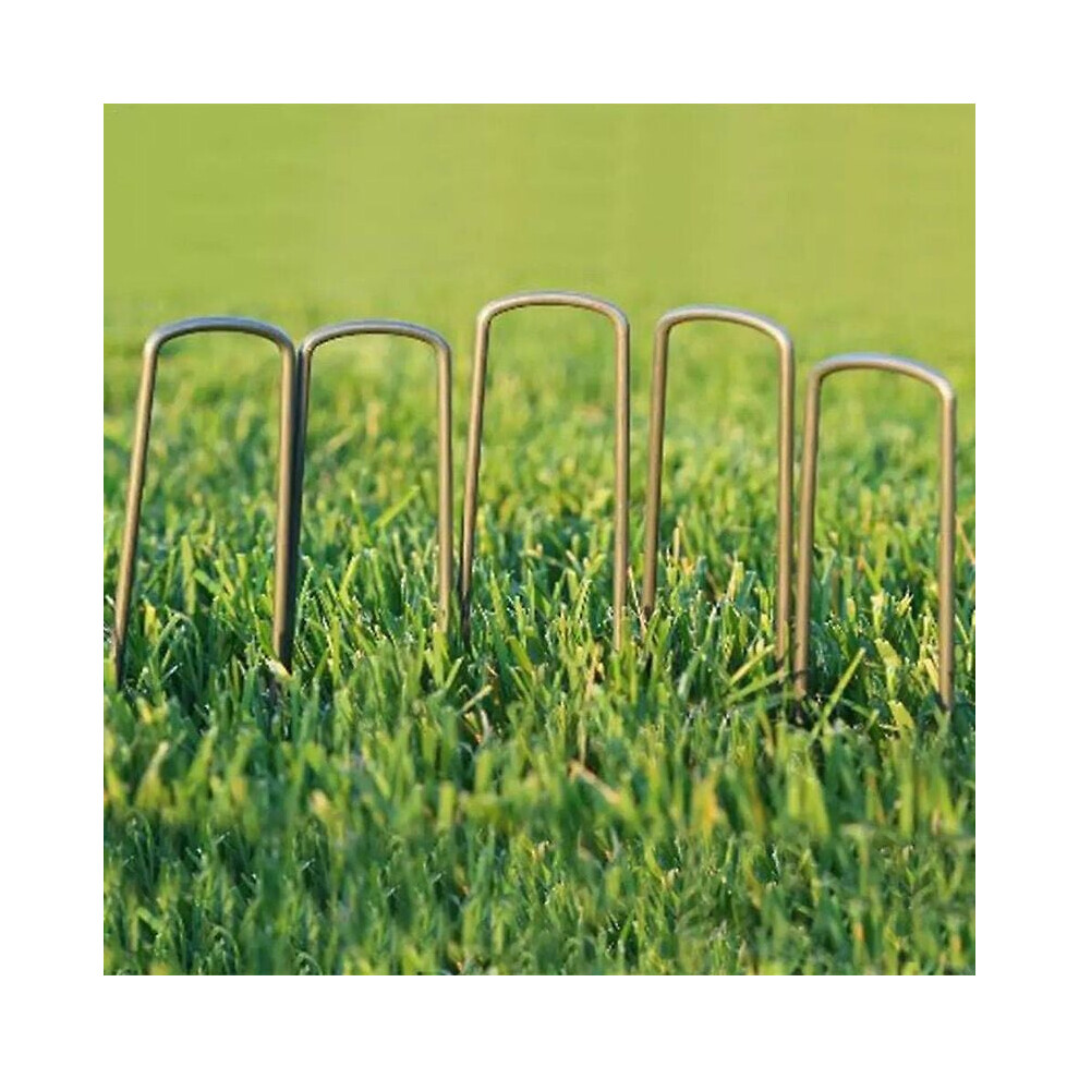 Landscape Anchors, Sharp Ends For Easy Soil Penetration, Durable Steel Construction Supports Secure Construction, Anti-Rust Fence Stakes For Outdoor 9405630165227