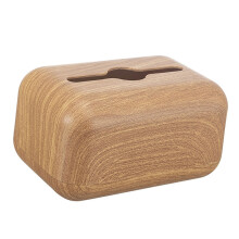 Holzmaserung Taschentuchbox Abdeckung, Rechteckiger ABS Serviettenhalter für Schreibtisch, Originalfarbe