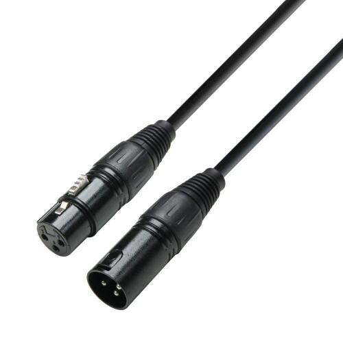 Studie- og scene-XLR-kabel, 3 meter højtydende han-til-hun-stik, sort, til problemfri lydtransmission