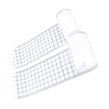 Circular Nylon Hook & Loop Dots, White, 2cm x 15mm Self Adhesive