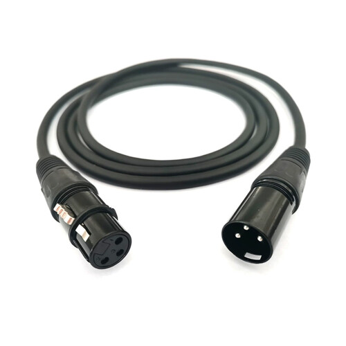 Studie- og scene-XLR-kabel, 3 meter højtydende han-til-hun-stik, sort, til problemfri lydtransmission 2