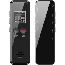 Digitaler Diktiergerät mit extrem langer Akkulaufzeit, großem Speicher (64 GB), professionellem Aufnahmegerät für Interviews, HD-Aufnahmen,
