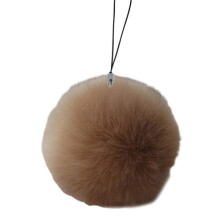 Furry Ball Pendant Keychain Colorful Key Chain-Chinese coffee