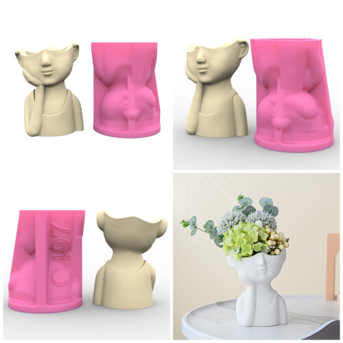 Junge Stifthalter Silikonform Desktop Ornament Sukkulenten 1