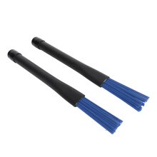 2 Stück ausziehbare Nylon-Trommelbürsten mit Gummigriffen, Blau, 23,7 cm