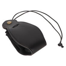 Sac de stockage pour dés en PU, poche portable avec cordon de serrage, noir