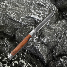 (C) Damascus Pocket Knife Survival Knife Sandalwood Handle Folding Knife Outdoor Folding Knife