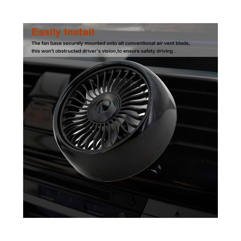Vehicle Cooling Companion, Good Quietness 360 Adjustable Car Vent Fan With Fresh Air Circulation For Sedan Suv Rv Truck Van 9169997058126