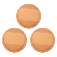 Sottovaso rotondo in bambù con bordo leggermente rialzato, colore naturale, resistente, ideale per vasi di fiori, per interni ed esterni.