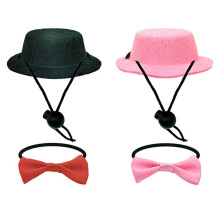 Justerbart cowboykostyme til kjæledyr, stilig mini-cowboyhatt i retrodesign for hunder og katter, bærbart design med hakestropp, dekorasjon til