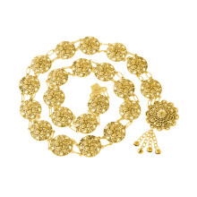 Flower Dance Beach Waist Decoration Decorative Metal Waist-Gold
