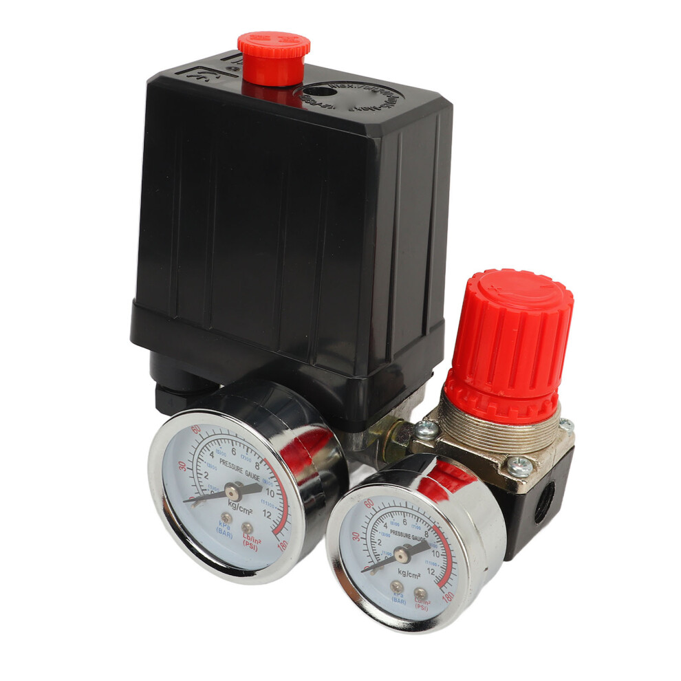 Air Compressor Pressure Switch With Gauge 0Â180Psi Brass Stainless Steel 4931375853204