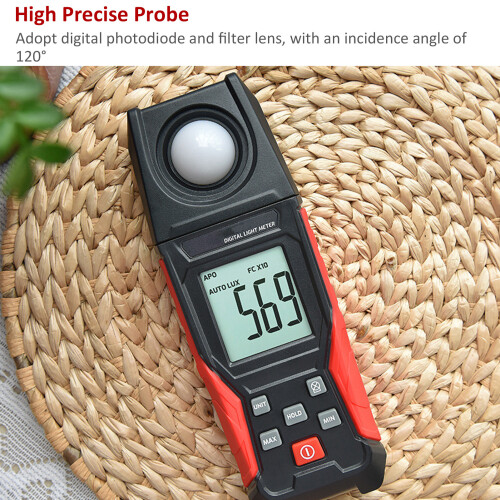 Digital-Illuminometer 200.000 Lux Lichtmesser mit 120 Sonde 2