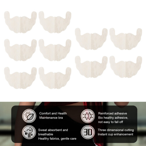 5 Pairs Lace Nipple Covers,D Cup,Disposable,Khaki,Breathable,U Shaped 2