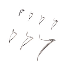 Anelli guide in ceramica e acciaio, 7 misure, doppie gambe, per canne da pesca