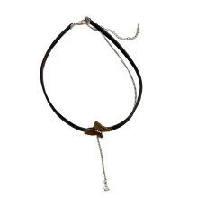 Verstelbare strik Necelace parels kralenketting Coole-Khaki