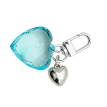 Cute Love Heart Keyring Personalized Couple Keychain-Blue