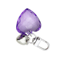 Personalized Couple Keychain Colorful Heart Keychain-Purple