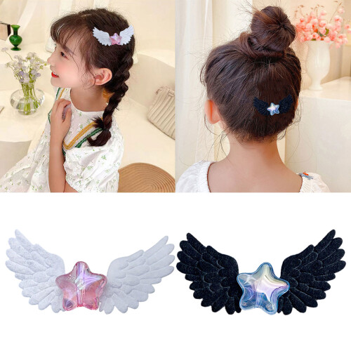 Stern-Haarnadel-Flügel-Haarspange, perfektes-Schwarz 2