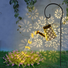 Projeto DIY: Luminária Solar em Formato de Margarida, Decoração Solar para Jardim com Vaso Vazado de Metal Impermeável, Múltiplos Modos de